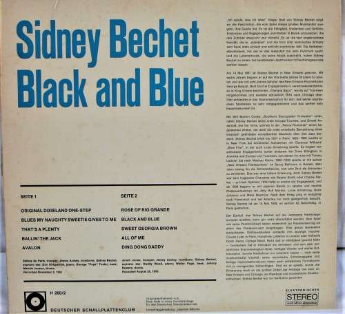 A Single Vinyl LP - Black & Blue - Sidney Bechet