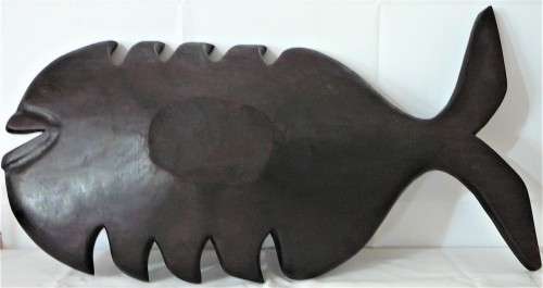 An Incredibly well made Fish Shaped Wooden Fruit Display Bowl