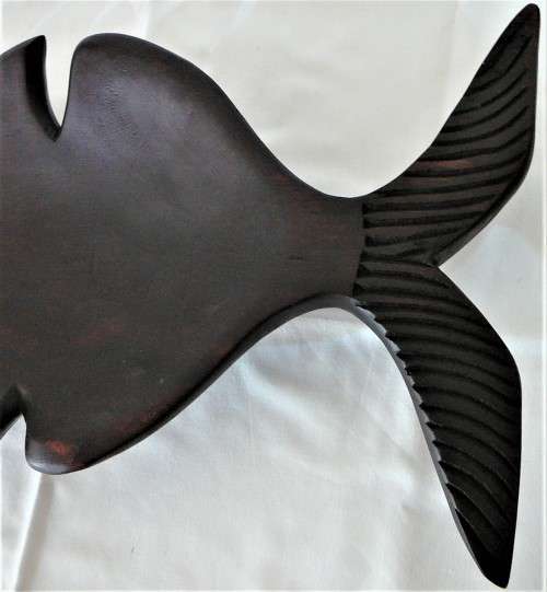 An Incredibly well made Fish Shaped Wooden Fruit Display Bowl