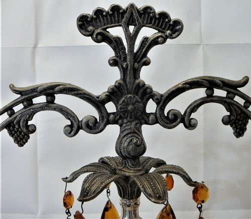 A Vintage Scales of Justice Ornament with Yellow Glass Bowls