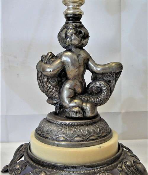 A Vintage Scales of Justice Ornament with Yellow Glass Bowls