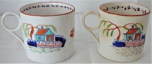 2 Handpainted Vintage Coffee Cups