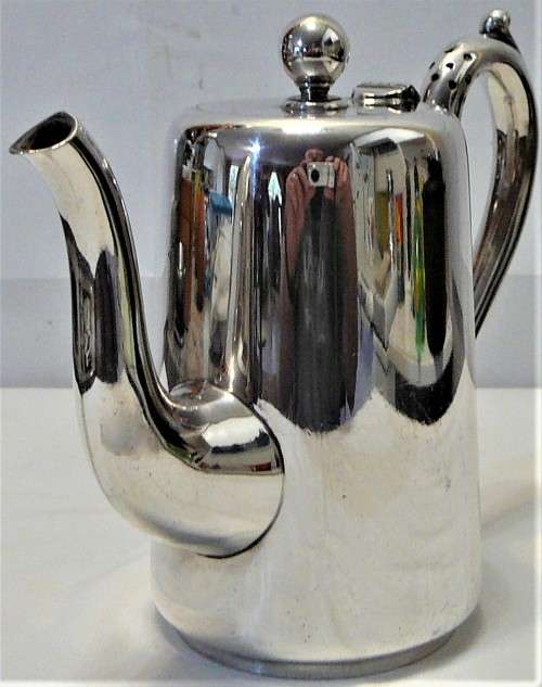 A Vintage Silver Plated Coffee Pot By Walker and Hall of Sheffield 1928