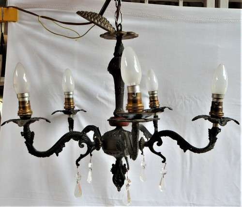 A 5 Branch Brass Chandelier