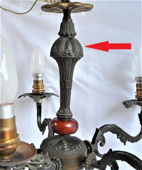 A 5 Branch Brass Chandelier