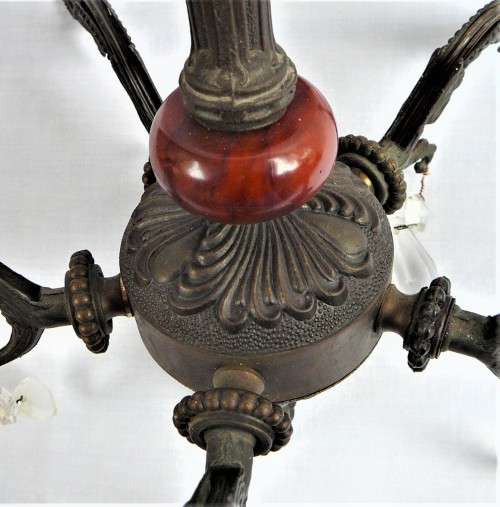 A 5 Branch Brass Chandelier