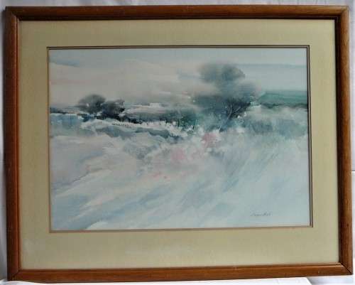 An Original Water Colour Painting by Peter Hall- The Countyside