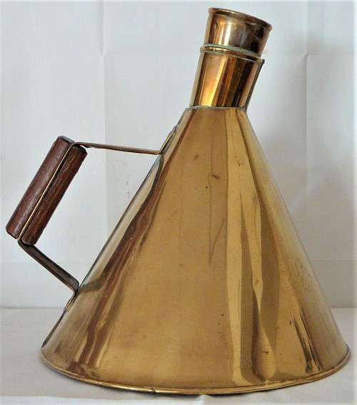 Antique Wooden Handled Brass Whistling Kettle