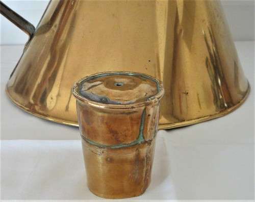 Antique Wooden Handled Brass Whistling Kettle