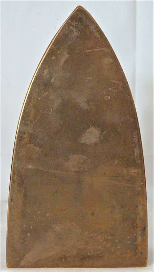 A Wooden Handled Solid Brass Smoothing Iron