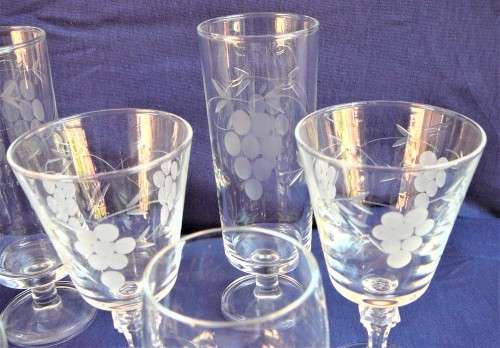 A Mixture of 12 Cut Glass Stemware