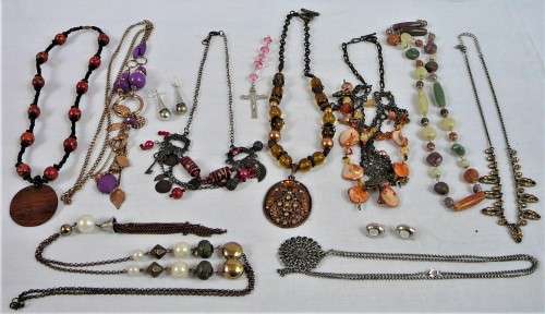An Assortment of Costume Jewellery - Necklaces, Pendants and Earrings
