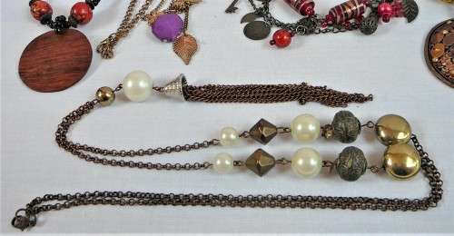 An Assortment of Costume Jewellery - Necklaces, Pendants and Earrings
