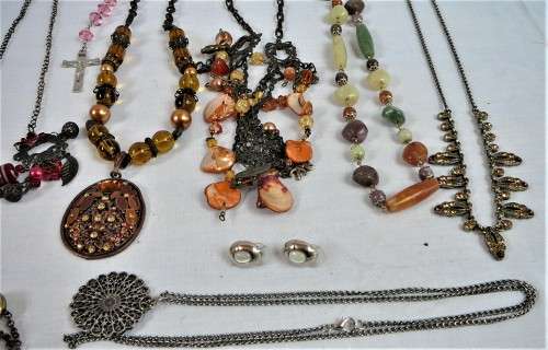 An Assortment of Costume Jewellery - Necklaces, Pendants and Earrings
