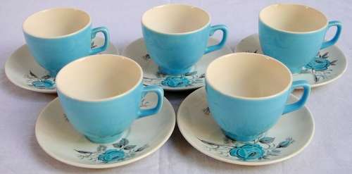 A Very Pretty 10 Piece Coffee Set from Palissy France