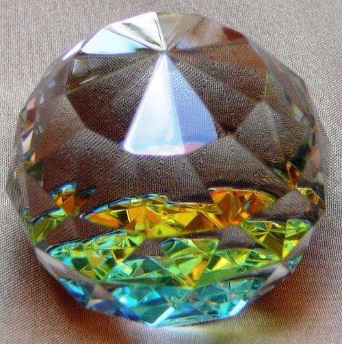 Stunning Multi Faceted Glass Paper Weight
