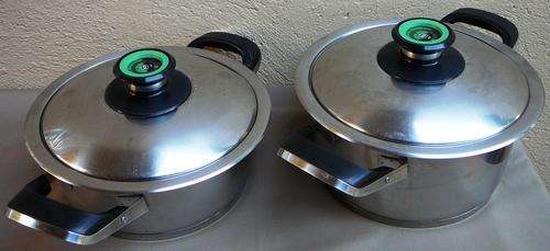 2 20 CM AMC Stainless Steel Pots with AMC Cookbook