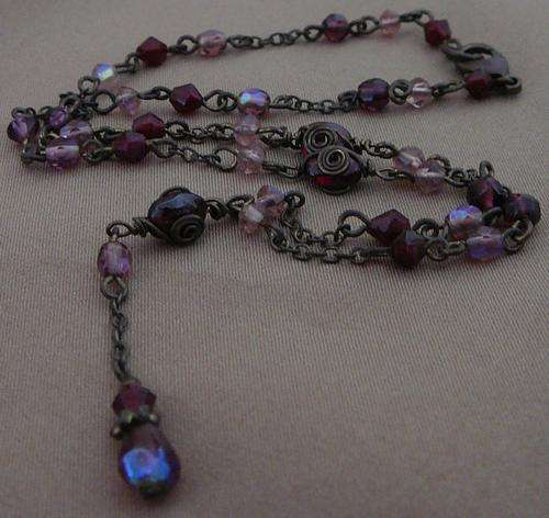 Purple Beaded Necklace