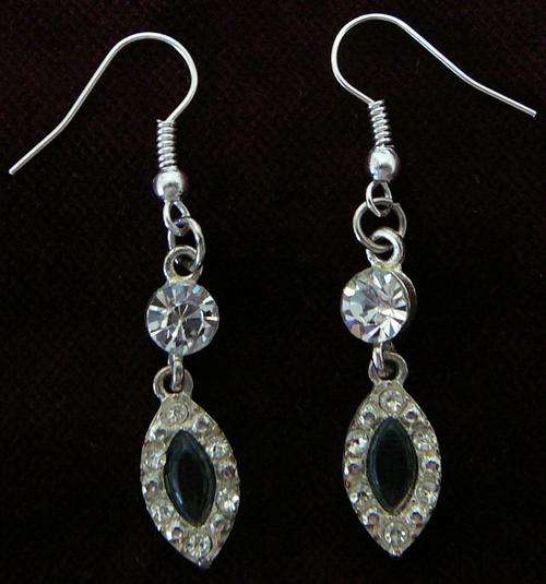 Diamante Long Drop Earrings
