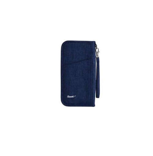 Traavel-Smart Water-resistant Passport Wallet With Strap - Navy