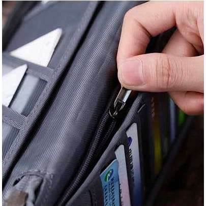 Traavel-Smart Water-resistant Passport Wallet With Strap - Navy