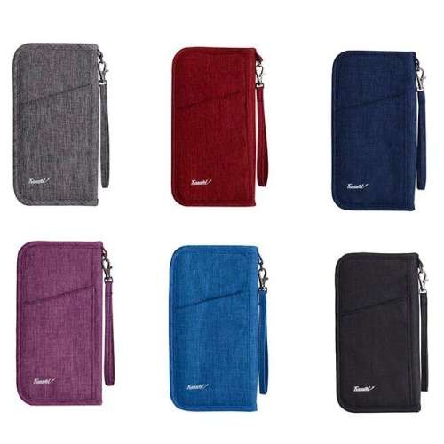 Traavel-Smart Water-resistant Passport Wallet With Strap - Navy