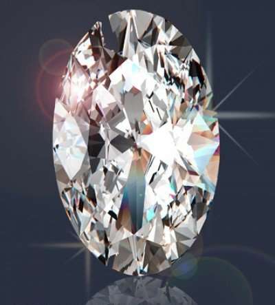 DIAMOND SIMULATE - HAND CUT 2.10Ct. (8 x 6 MM) OVAL FACET DIAMOND SIMULATE