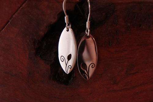 Tulip & Curls Earrings (100% Silver & Handmade)