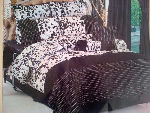 12PCS Black & White High Quality Embroided Comforter - KING