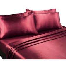 New Burgandy Charmeuse Lingerie Satin Sheet Set Queen BY SCENT-SATION