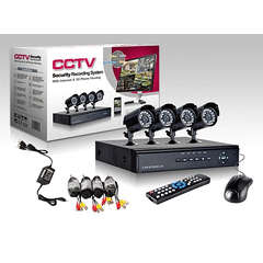 4CH full D1 H.264 DVR Security System with 4 CMOS Indoor/Outdoor Night Vision Surveillance Camera's