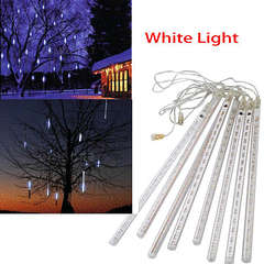 8Pcs 30cm Outdoor LED Tube Meteor Shower Lights - White Light