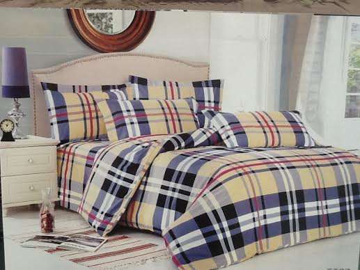 6 PIECE QUEEN SIZE COTTON FEEL DUVET COVER SET