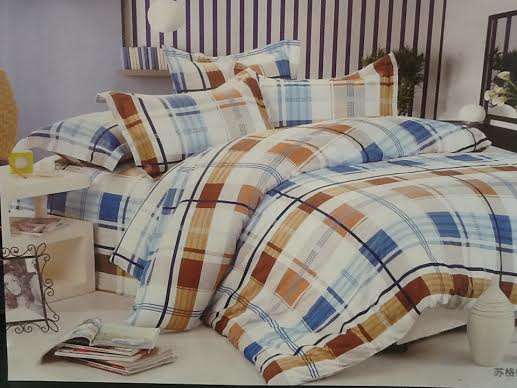 6 PIECE QUEEN SIZE COTTON FEEL DUVET COVER SET