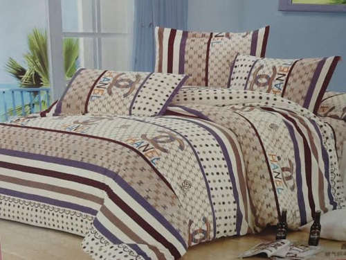 6 PIECE QUEEN SIZE COTTON FEEL DUVET COVER SET