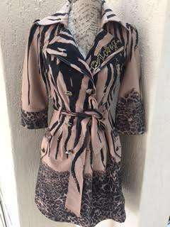 Ladies Leopard Print Trench Coat