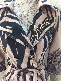 Ladies Leopard Print Trench Coat