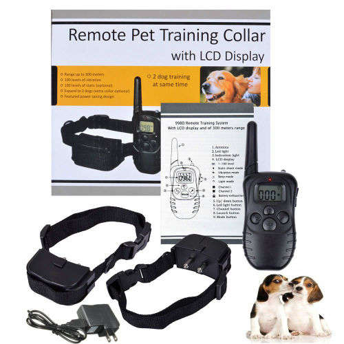 Remote pet training collar with LCD display