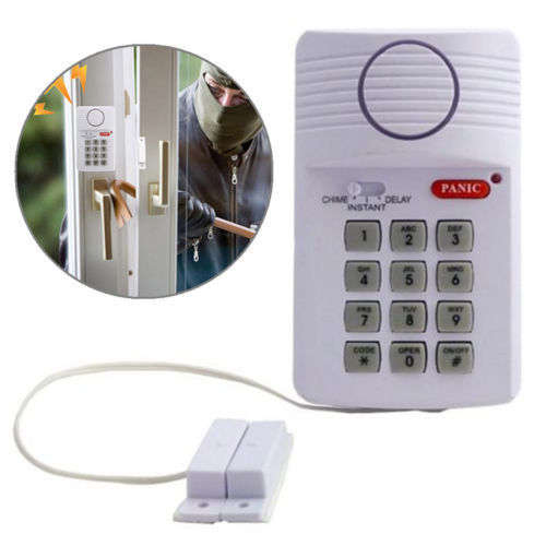 Security Keypad Door Ring Alarm System w/ Panic Button For Home Garage Caravan 