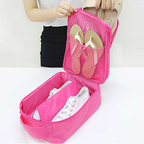 Versatile Waterproof Travel Shoe Bag - Pink