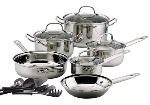 21 PCS Stainless Steel Pot Set With Glass Lid -Includes BONUS Stock Pot!!!