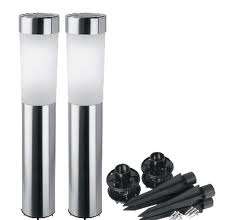 Set of 2 Stainless Steel Garden Lights