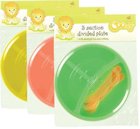 DZIGNERGALS BABY RANGE - 3 Section Feeding Bowl With Lid