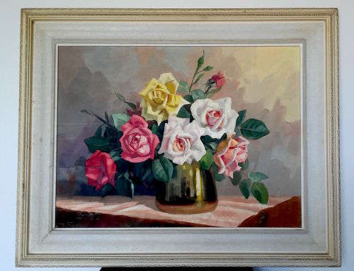 ORIGINAL DINO PARAVANO (B.1935) STILL LIFE WITH ROSES