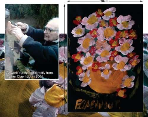 LARGE CLAERHOUT ORIGINAL! Signed & Dated - Flowers - Comes with COA 42cm x 30cm!!! STUNNING!!!