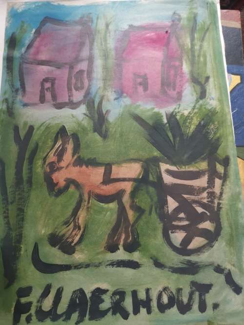 Famous Claerhout Donkey Huge ! Mixed media !! Great investment art