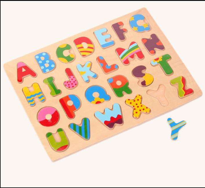 Wooden Alphabet push in puzzle