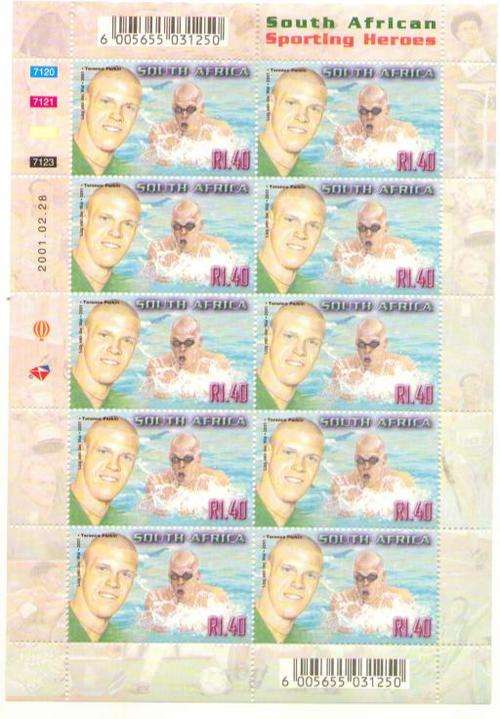 2001 SPORTING HEROES  FULL SHEET MINT TERENCE PARKIN