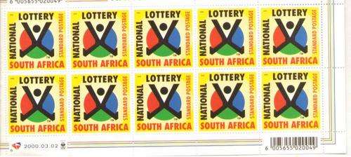 2000 NATIONAL LOTTERY FULL SHEET MINT