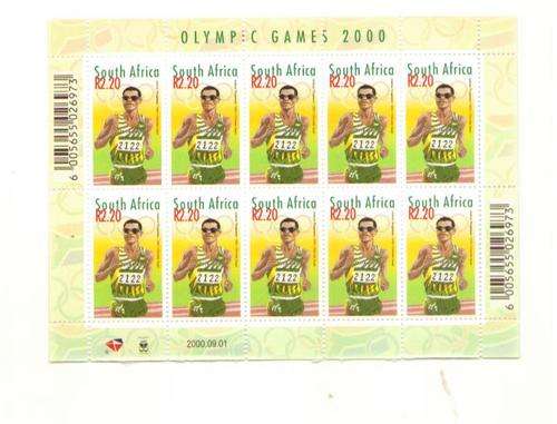 2000 OLYMPIC GAMES F/SHEET MINT JOSHUA THUGWANE